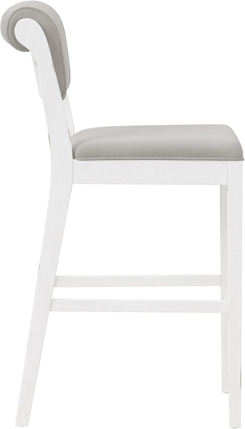 Clarion Wood and Upholstered Panel Back Counter Height Stool Sea White - Hillsdale Furniture