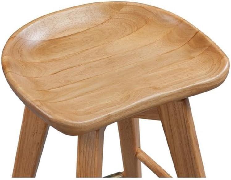 24" Bali Swivel Counter Height Barstool Hardwood/Natural - Boraam: Flared Legs, Backless Design