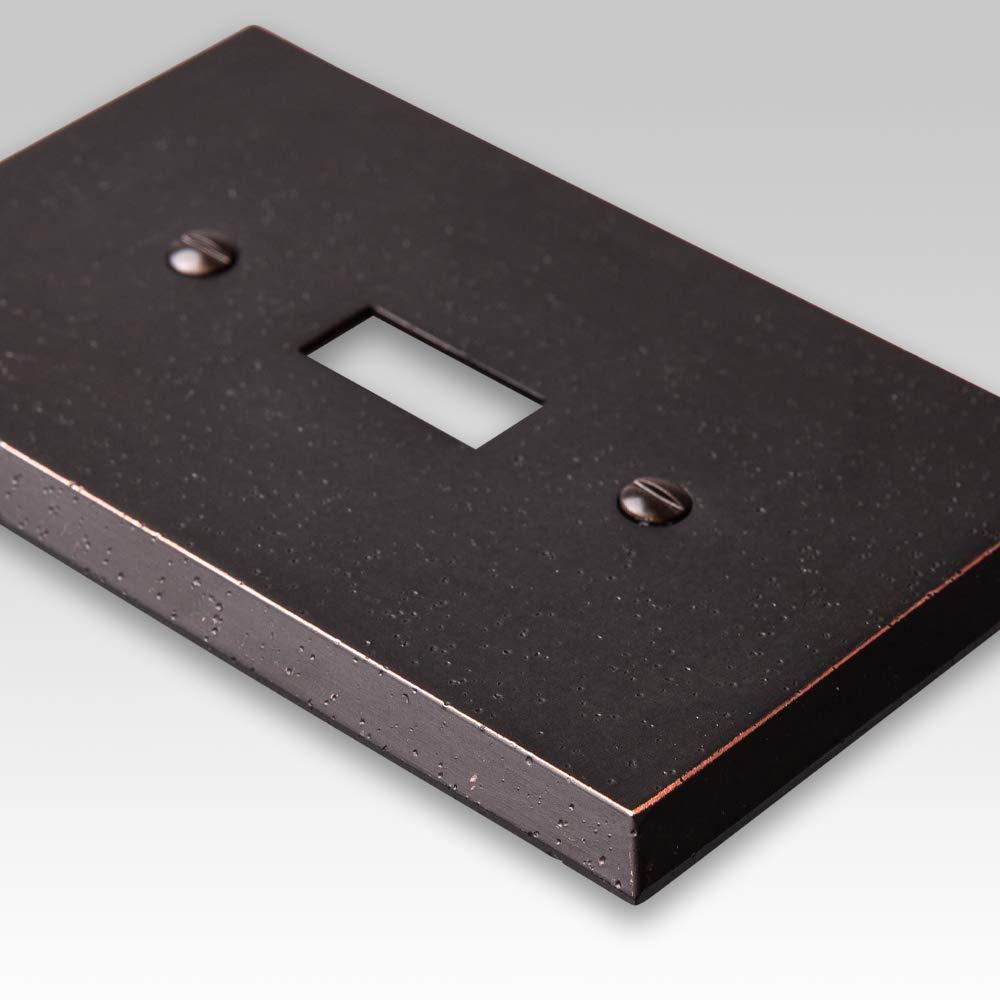 Amerelle 68RDB Manhattan Wallplate, 1 Rocker, Cast Metal, Aged Bronze, 1-Pack
