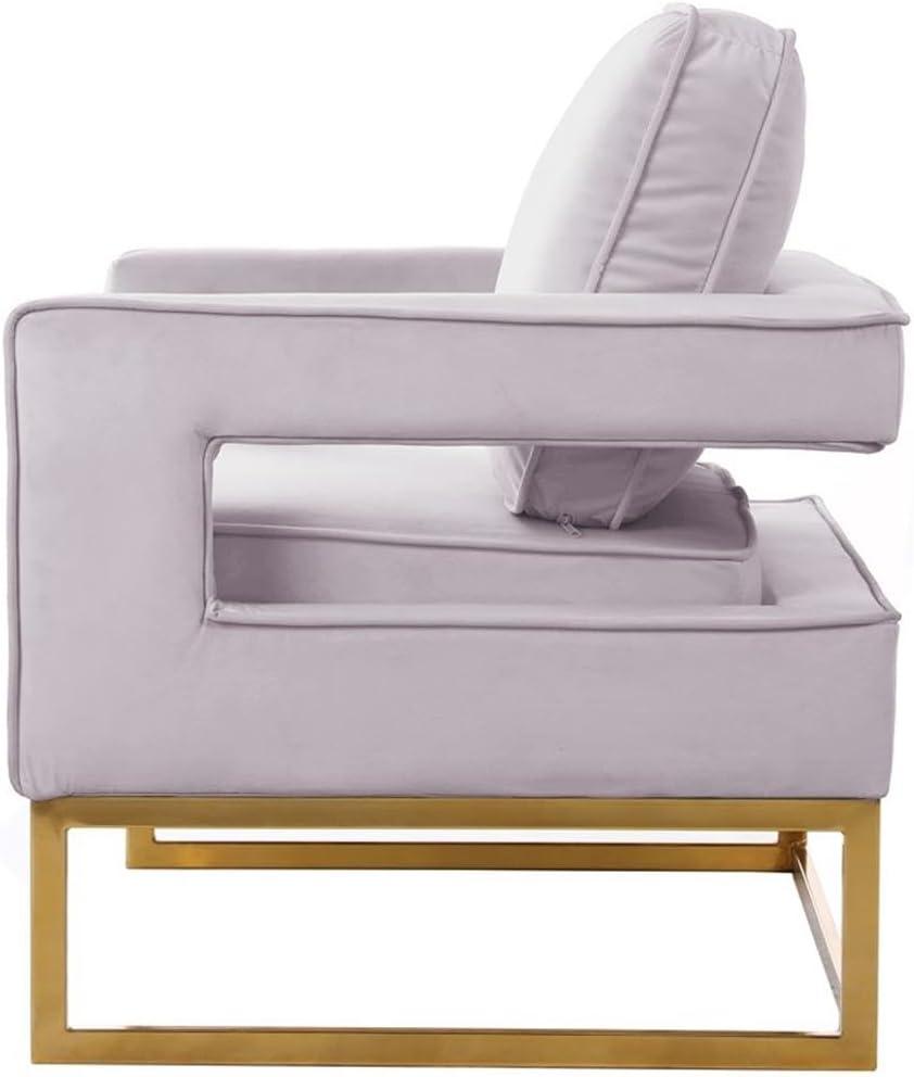 Meridian Furniture Noah Pink Velvet Accent Chair with Gold Iron Base