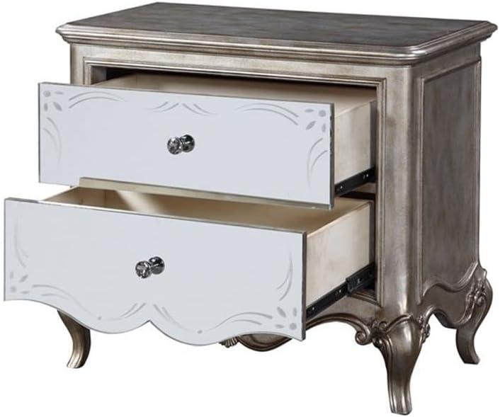 Esteban Nightstand (2 Drw), Antique Champagne (22203)