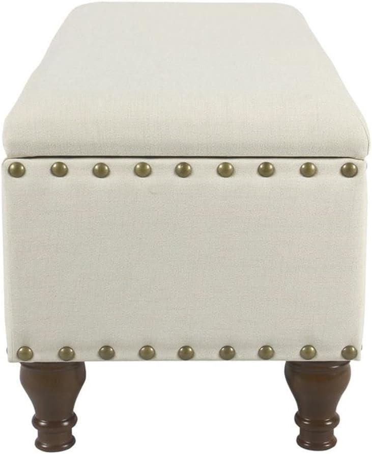 Large Storage Bench with Nailhead Trim - HomePop