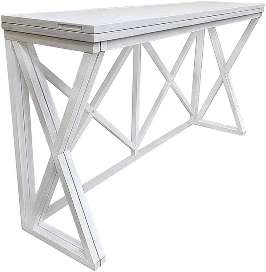 Antique White Wood Flip Top Counter Height Bar Table