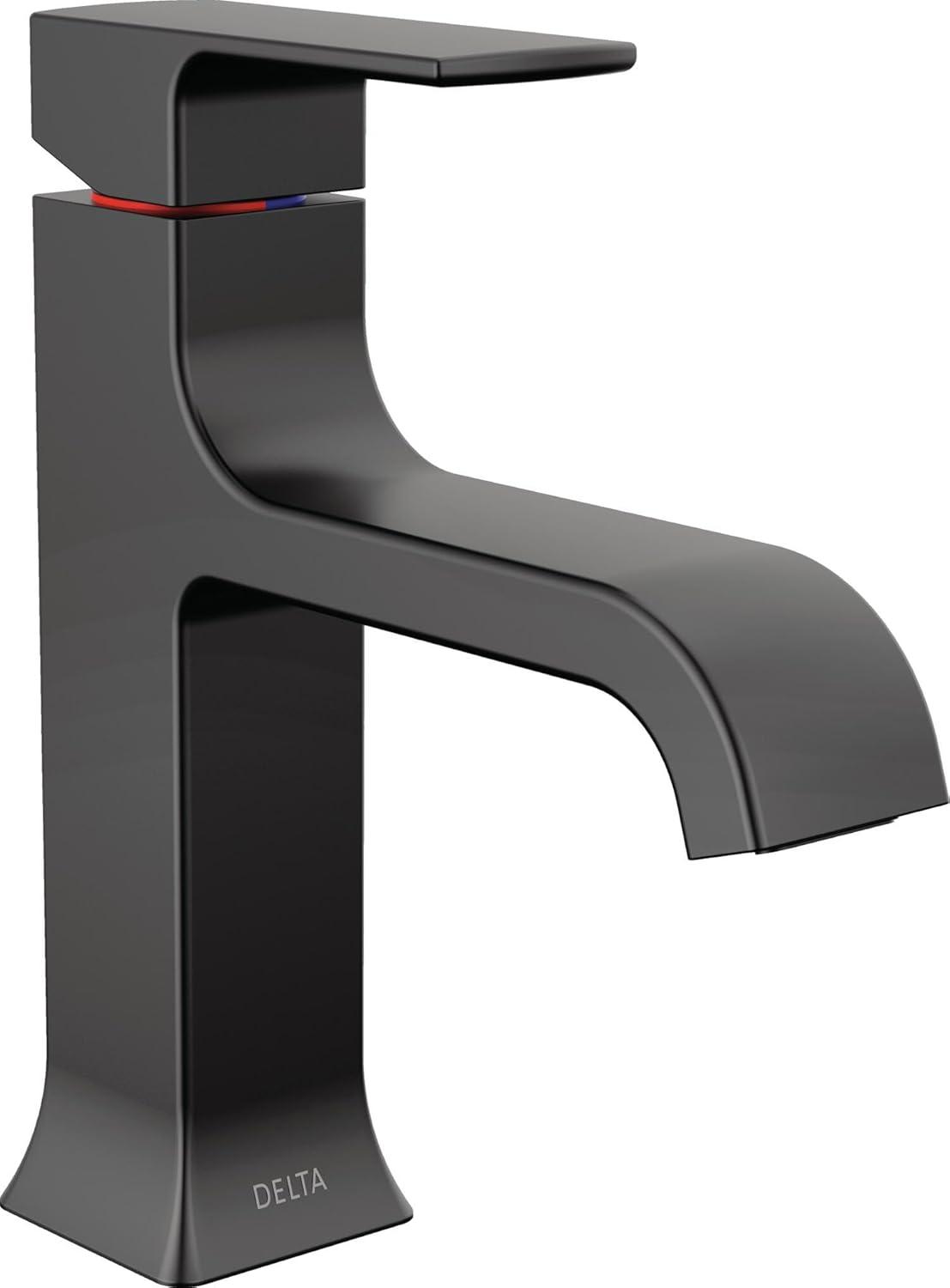 Velum Single Hole Curved Bathroom Faucet with Drain Assembly, Single Handle Bathroom Sink Faucet