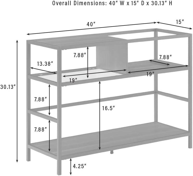 Provo Record Storage Console: Crosley Media Stand with Turntable Shelf, Vinyl Album Holder