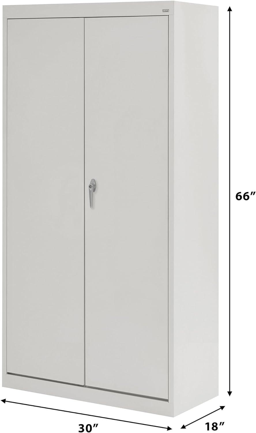 Dove Gray Lockable Steel Janitorial Cabinet with Spill Containment