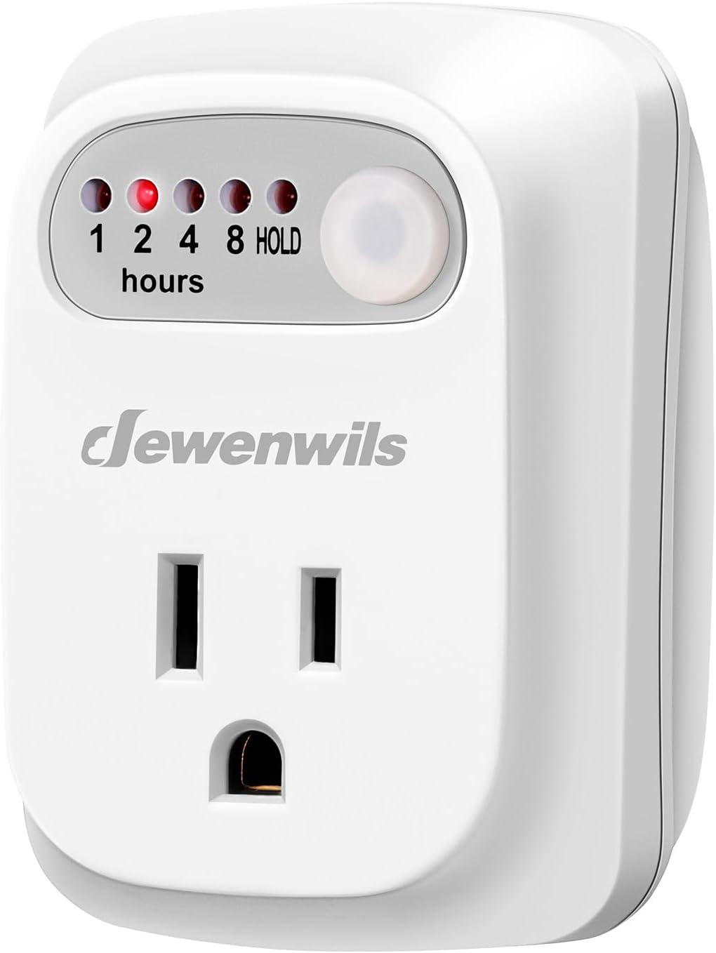 Indoor Countdown Timer Outlet, Timers for Electrical Outlets, Auto Shut Off Safety Outlet, 1-3-Prong Grounded Outlet