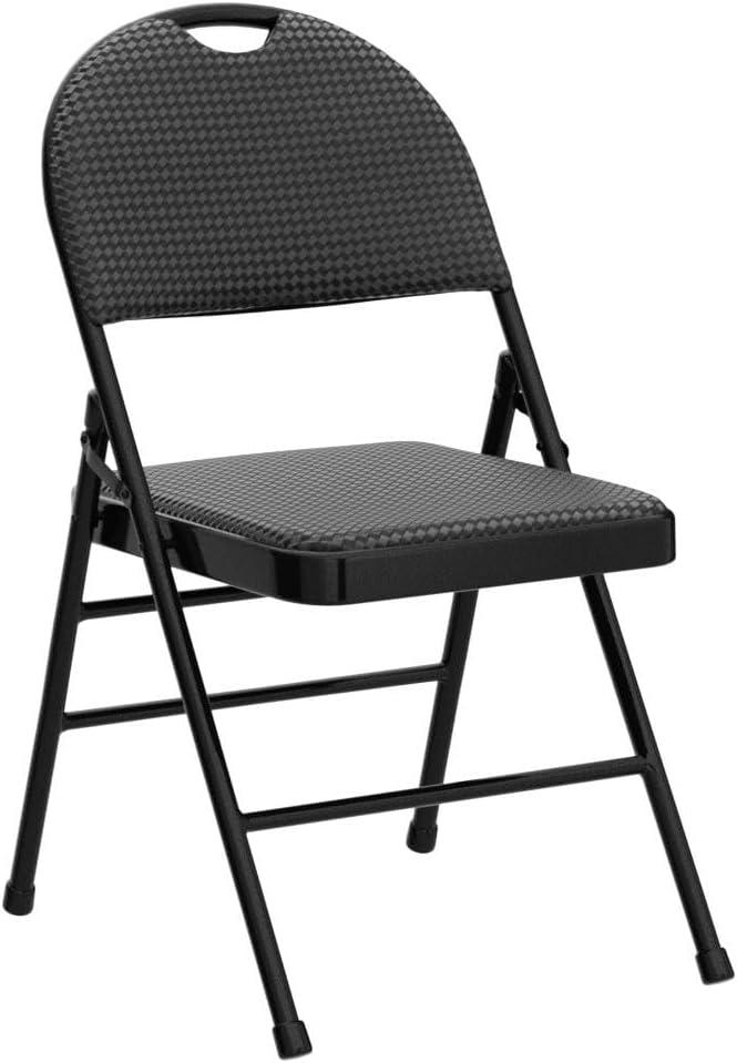 COSCO Commercial XL Comfort Fabric Padded Metal Folding Chair, Triple Braced