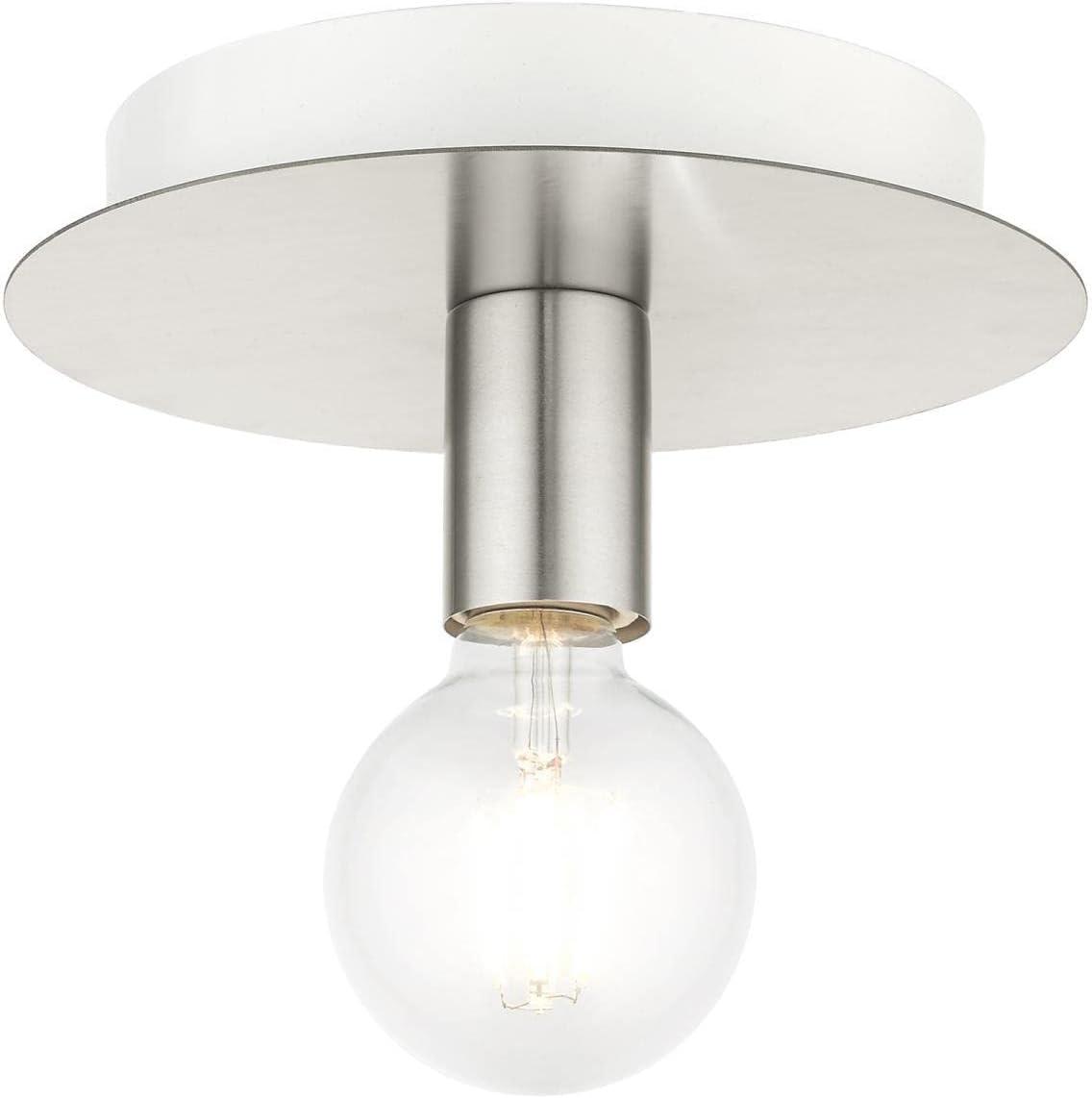 Livex Lighting Hillview 1 - Light Flush Mount in  Brushed Nickel