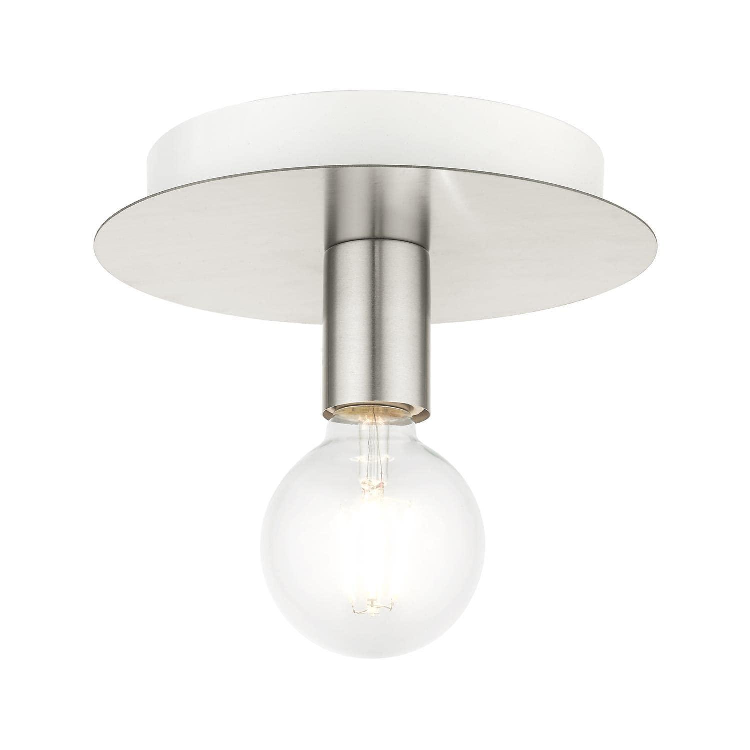 Livex Lighting Hillview 1 - Light Flush Mount in  Brushed Nickel
