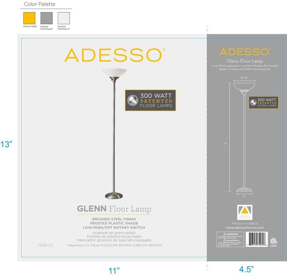 Adesso Glenn 300W Torchiere