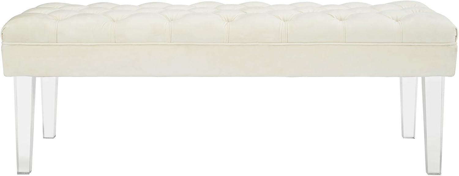 Modway Valet Modern Style Performance Velvet and Acrylic Bench in Ivory