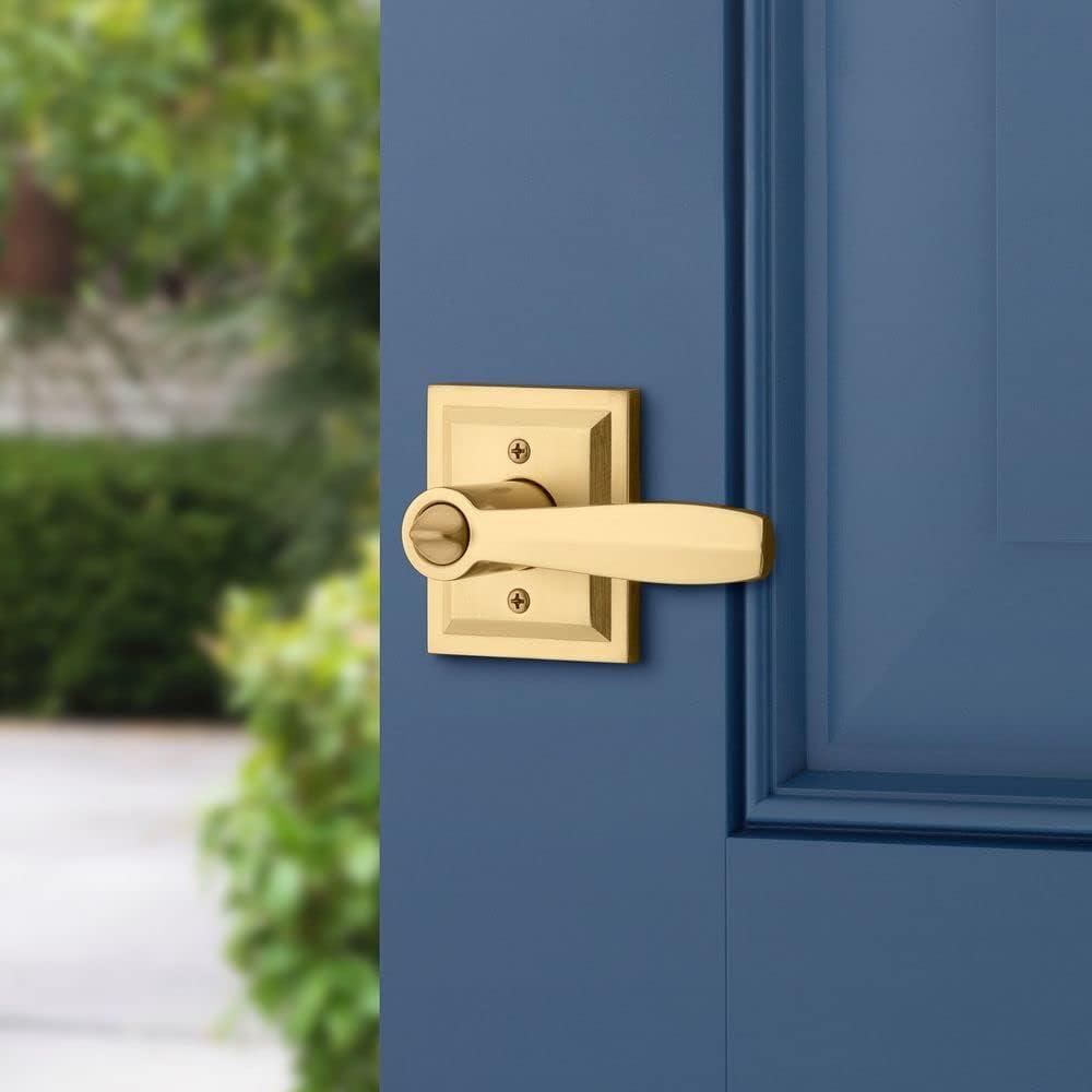 Baldwin 354Tol-Slb-Smt Torrey Pines Keyed Entry Single Cylinder Door Lever Set - Brass