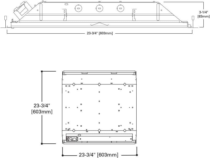 Metalux GRLED Series 30 W Troffer Light Fixture 3.25 in. H X 24 in. W X 24 in. L