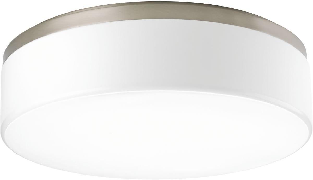 Progress Lighting Maier 1-Light LED Flush Mount, Brushed Nickel, Etched White Opal Acrylic Diffuser