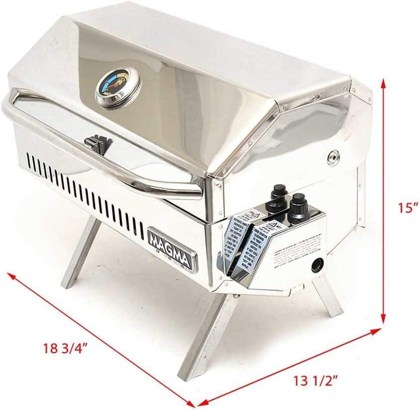 Newport II Stainless Steel Propane Gas Grill with Fold-Away Legs