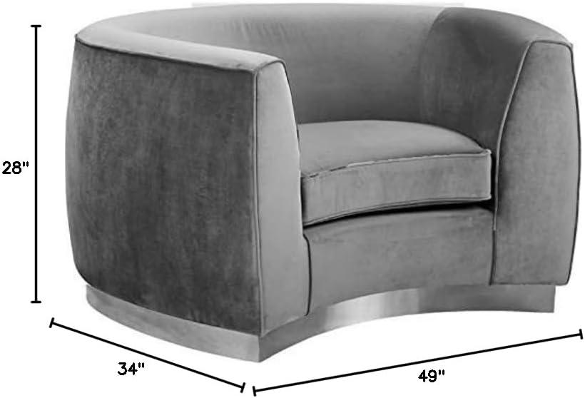 Meridian Furniture Julian Grey Velvet Chair