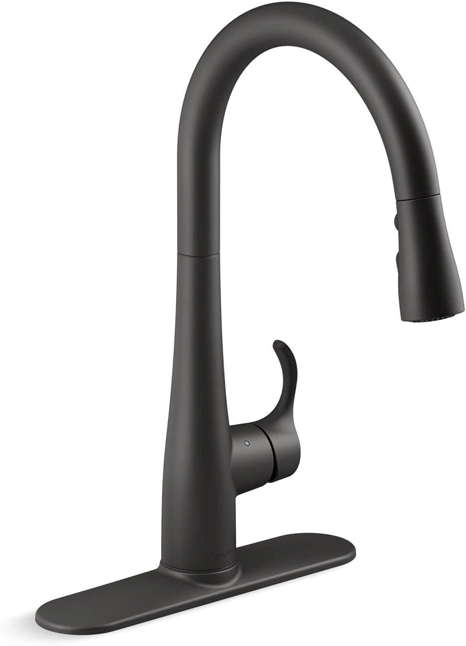 Matte Black Touchless Pull-Down Kitchen Faucet with Sprayhead