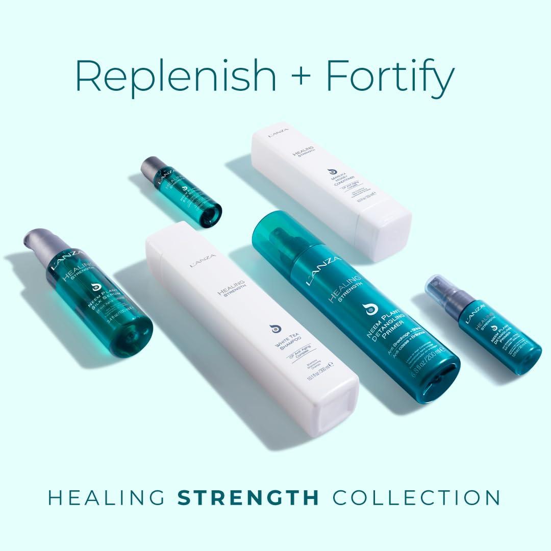 L'ANZA Healing Strength White Tea Shampoo, Shampoo For Dry, Damaged Hair, Boosts Shine, Strengthens, and Restores Weak, Fragile, Aged Hair Against Split Ends & Frizz Control, New Bottle