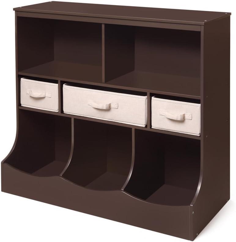 Badger Basket Combo Bin Storage Unit with Three Baskets - Espresso