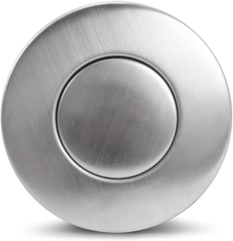 Air Activated Switch Button, Sink Top Stainless Steel Polished Push Airbutton for Food Waste Garbage Disposal Part (LONG, 2.5 Inch)