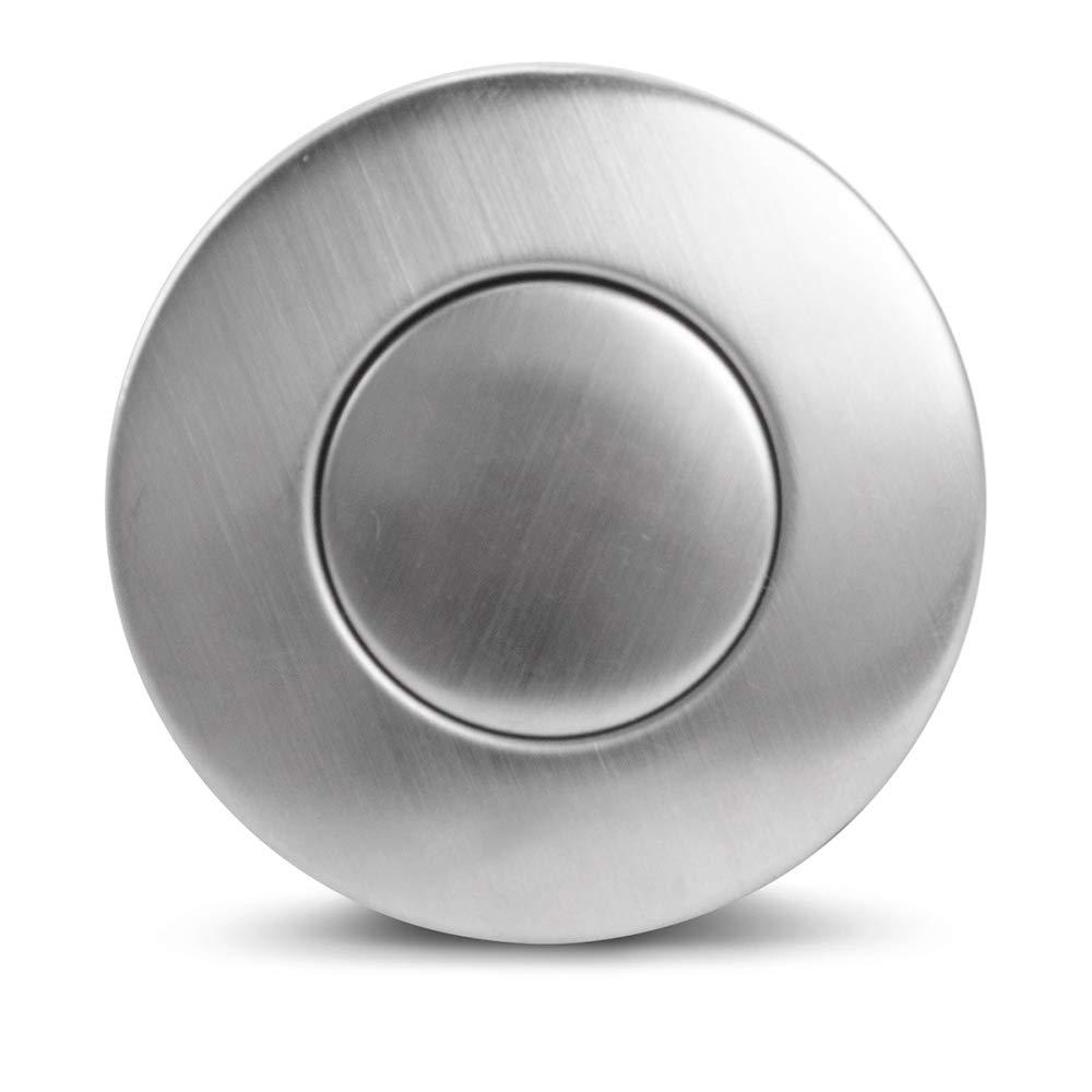 Air Activated Switch Button, Sink Top Stainless Steel Polished Push Airbutton for Food Waste Garbage Disposal Part (LONG, 2.5 Inch)