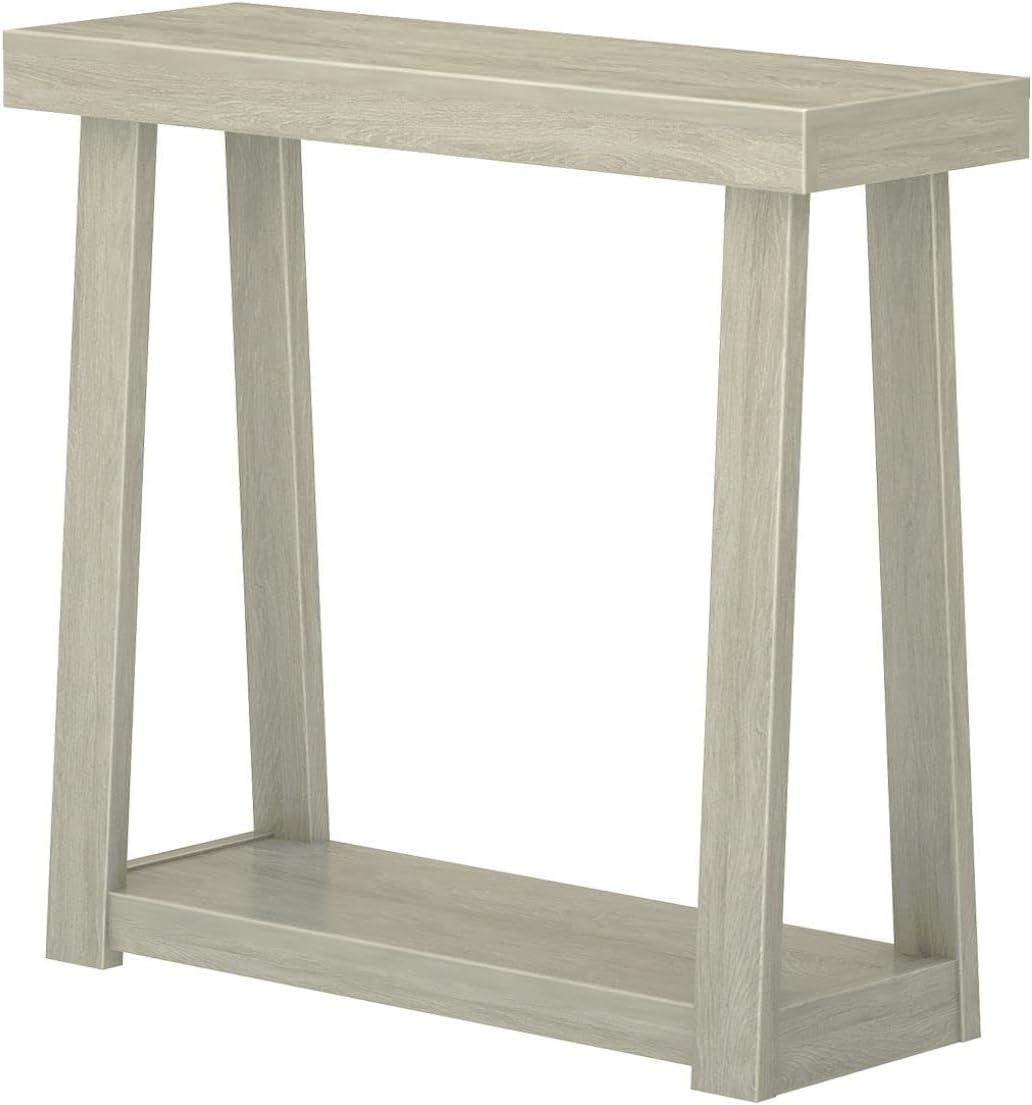 Plank+Beam 36” Solid Wood Console Table with Storage, Classic Farmhouse Style Sofa Table with Shelf, Narrow Entryway Table for Hallway, Seashell