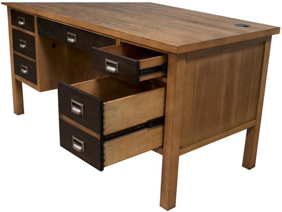 Heritage Half Pedestal Desk Brown - Martin Furniture