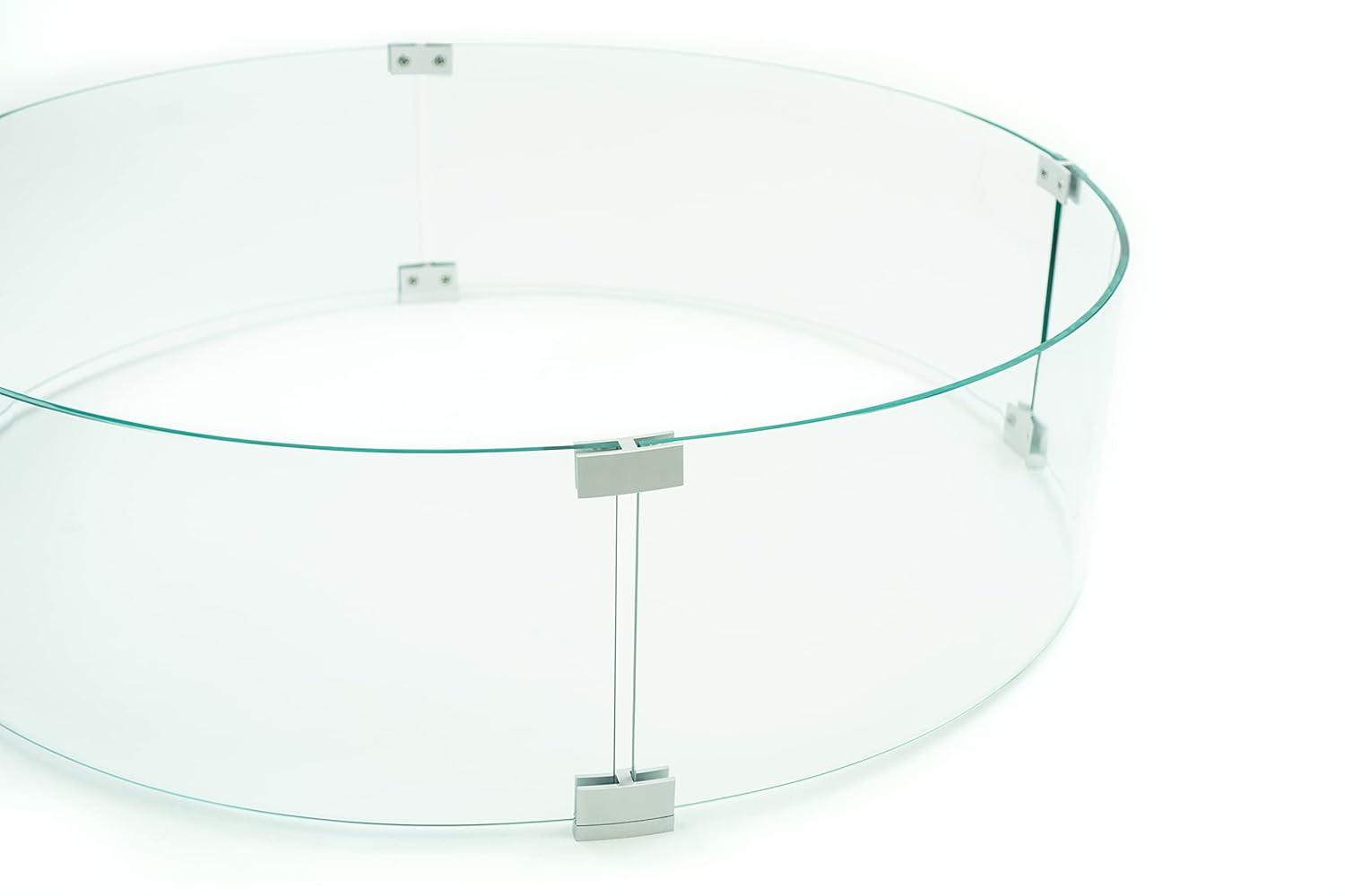 AMS Fireplace AMS Fire Pit Table Round Glass Wind Guard - Fire Flame Guard