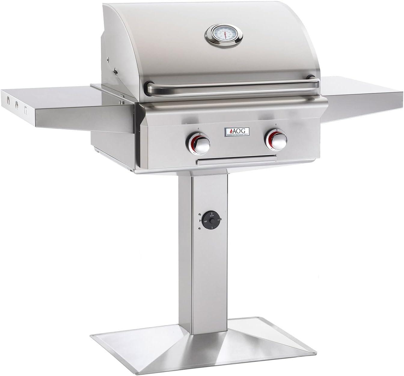 24-Inch Stainless Steel Natural Gas Grill with Side Shelves