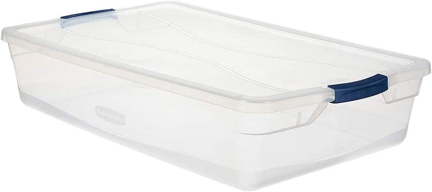 Clear 41-Quart Stackable Plastic Storage Boxes with Lids, Set of 6