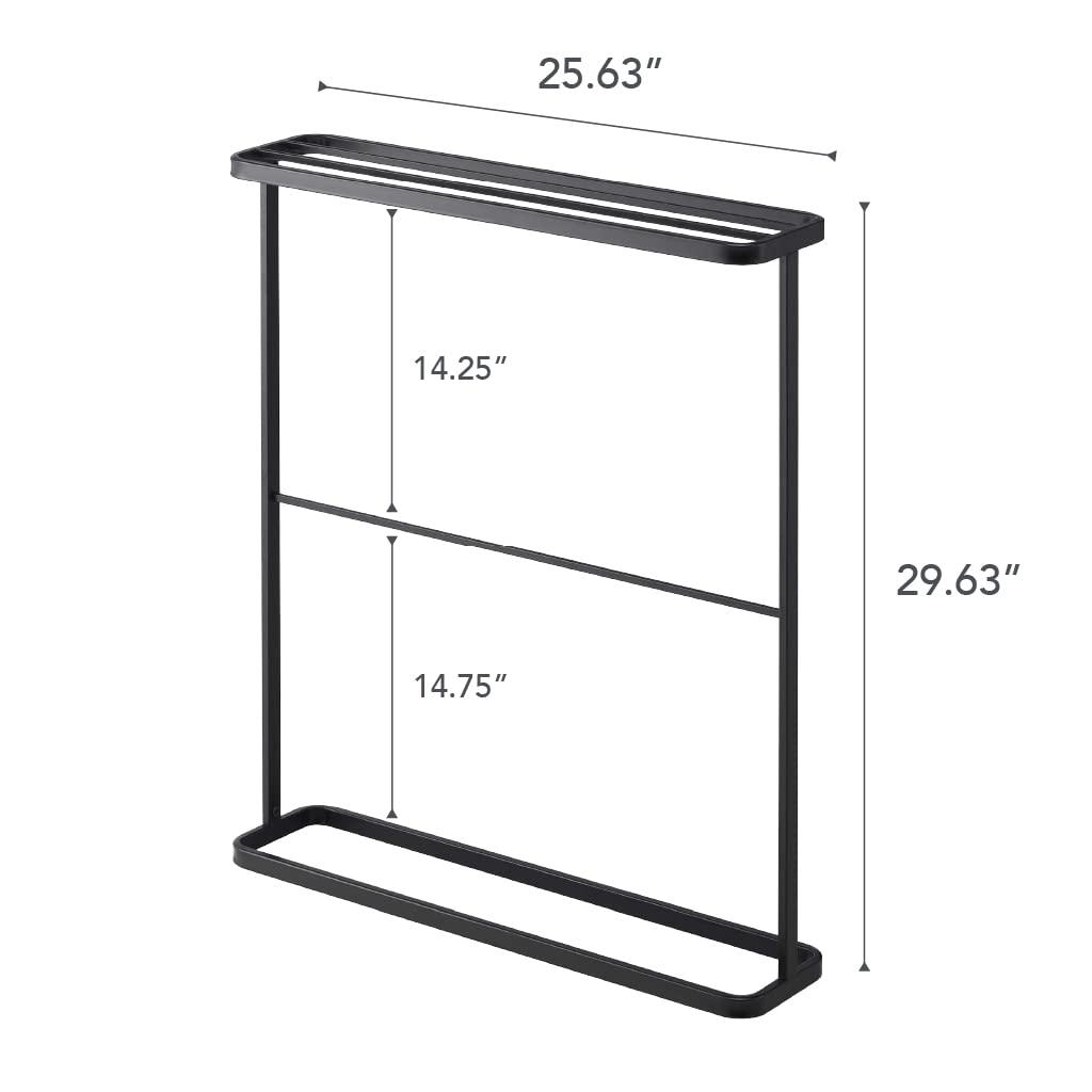 Yamazaki Home Bath Towel Hanger - Bathroom Organizer Storage Holder Dry Rack, Steel