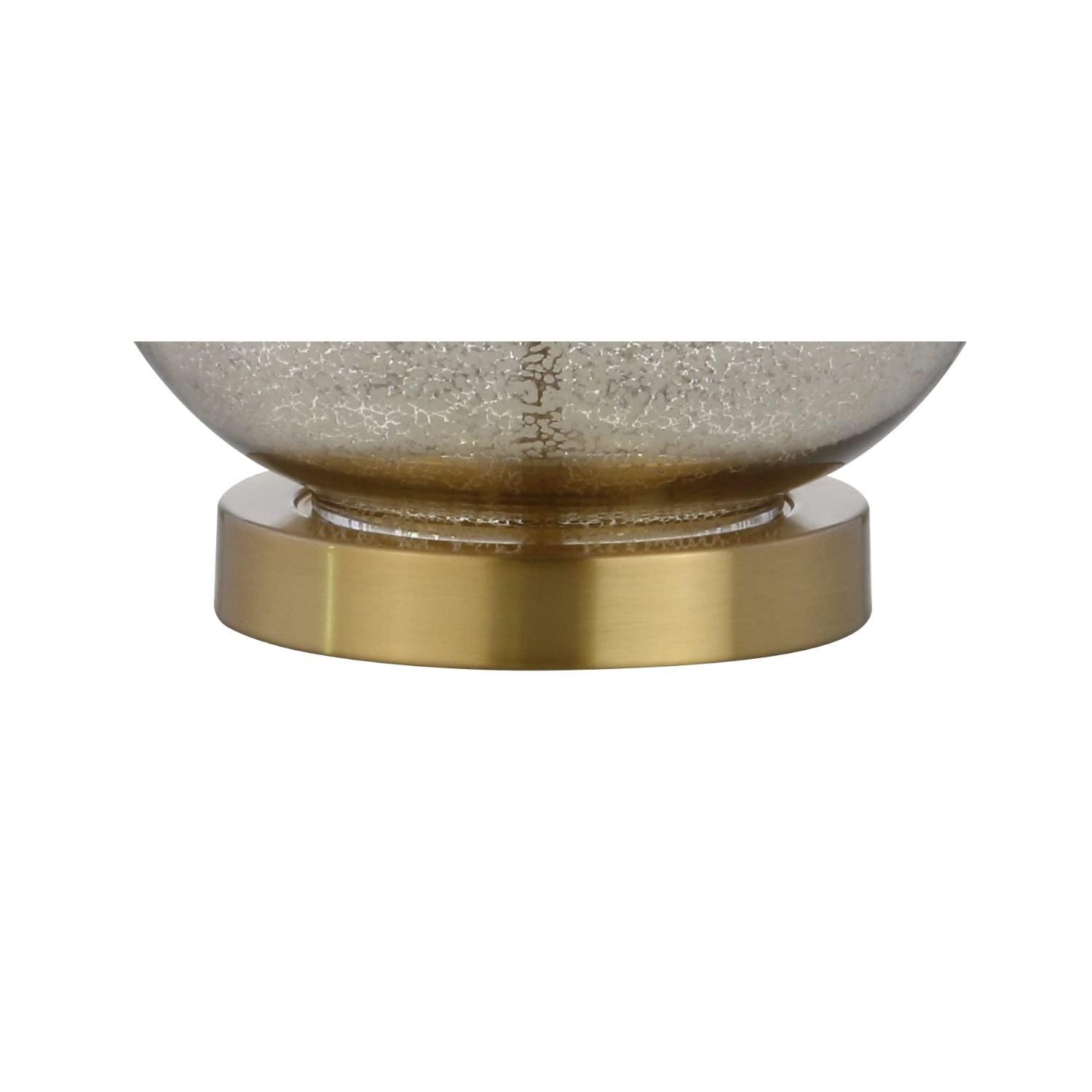 JONATHAN Y Lavelle 25" Glass LED Table Lamp, Mercury Silver/Brass Gold (Set of 2)