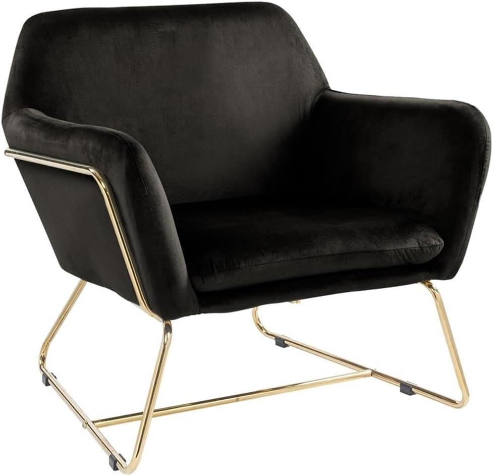 Keira Purple Velvet Accent Chair with Metal Base