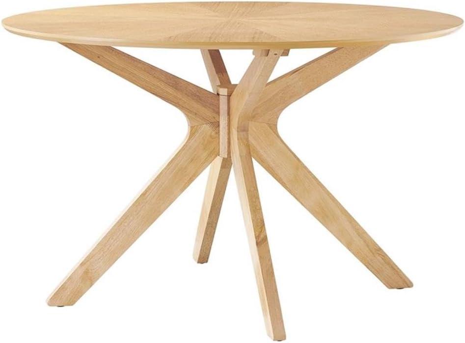 Crossroads 47" Round Oak Wood Dining Table