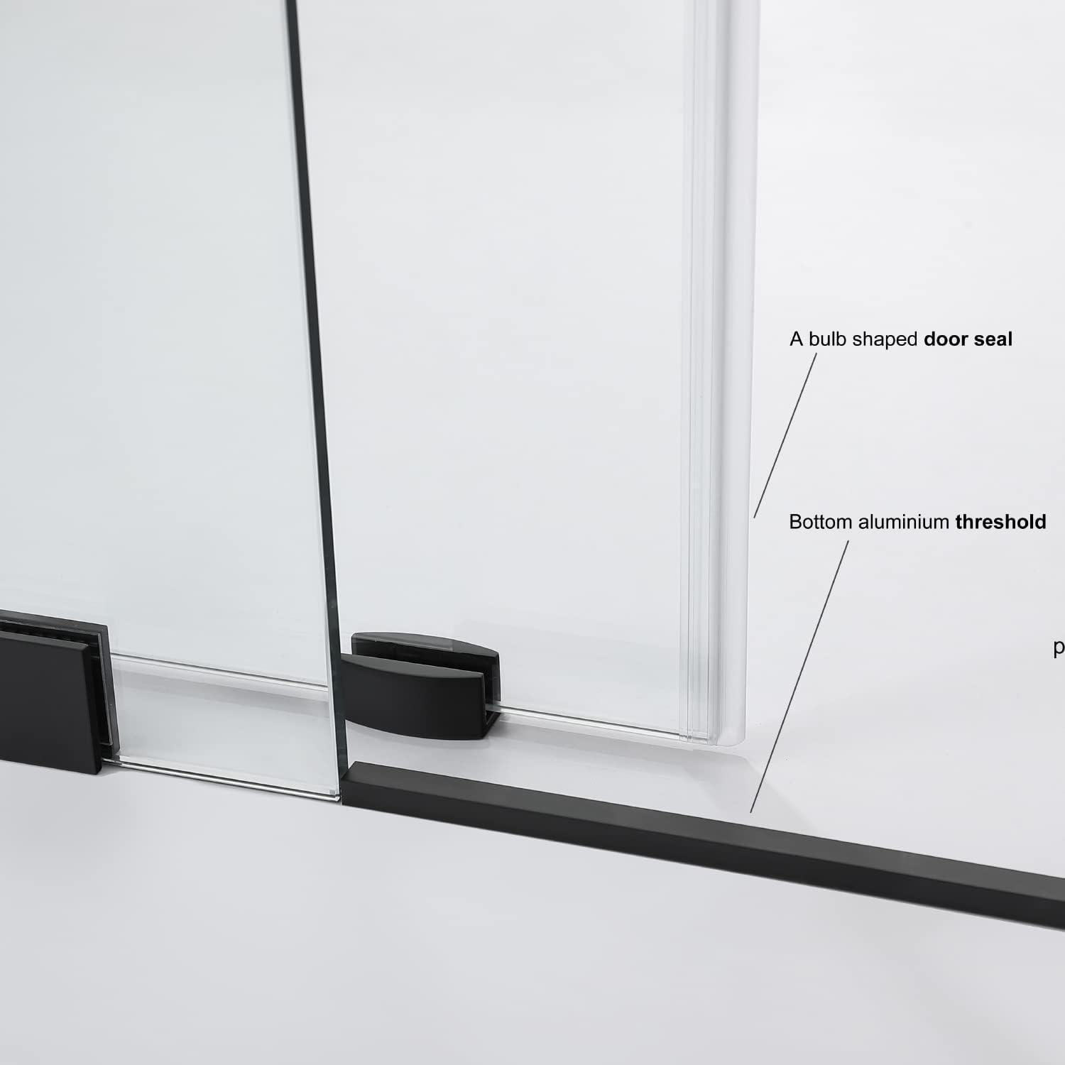 56- 60” W x 78” H Sliding Frameless Shower Door