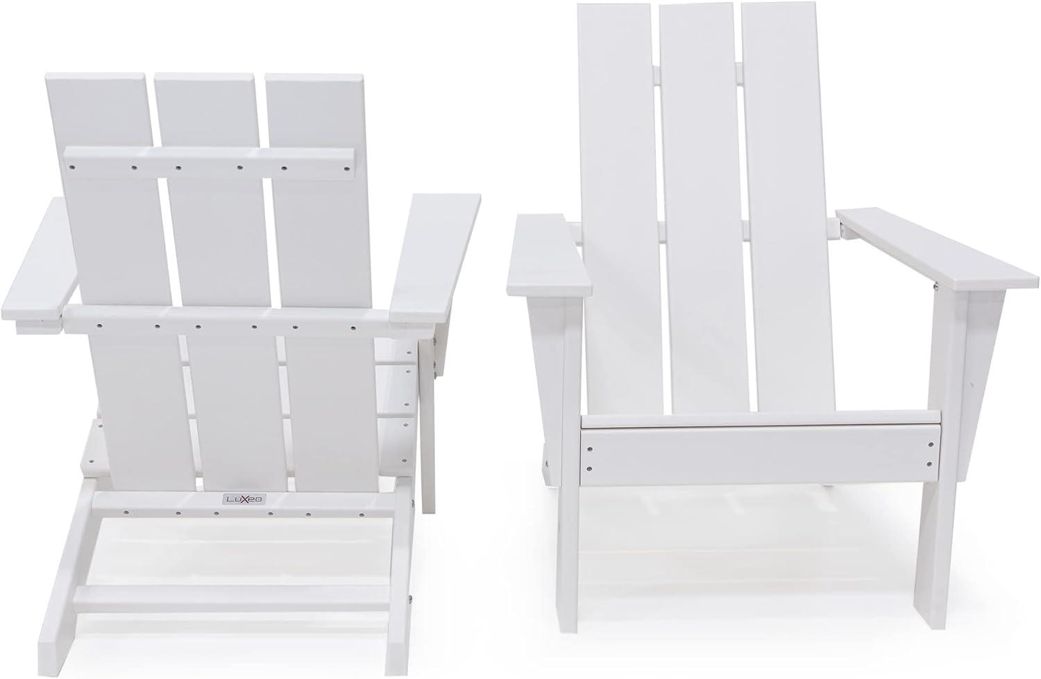 LuXeo Arcadia White HDPE Outdoor Adirondack Chair ( Set of 2)