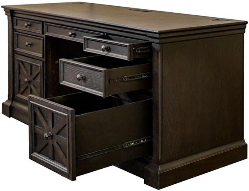 Kingston Traditional Wood Office Desk Dark Brown - Martin Furniture