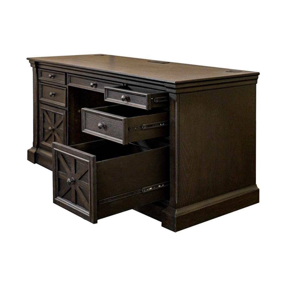 Kingston Traditional Wood Office Desk Dark Brown - Martin Furniture