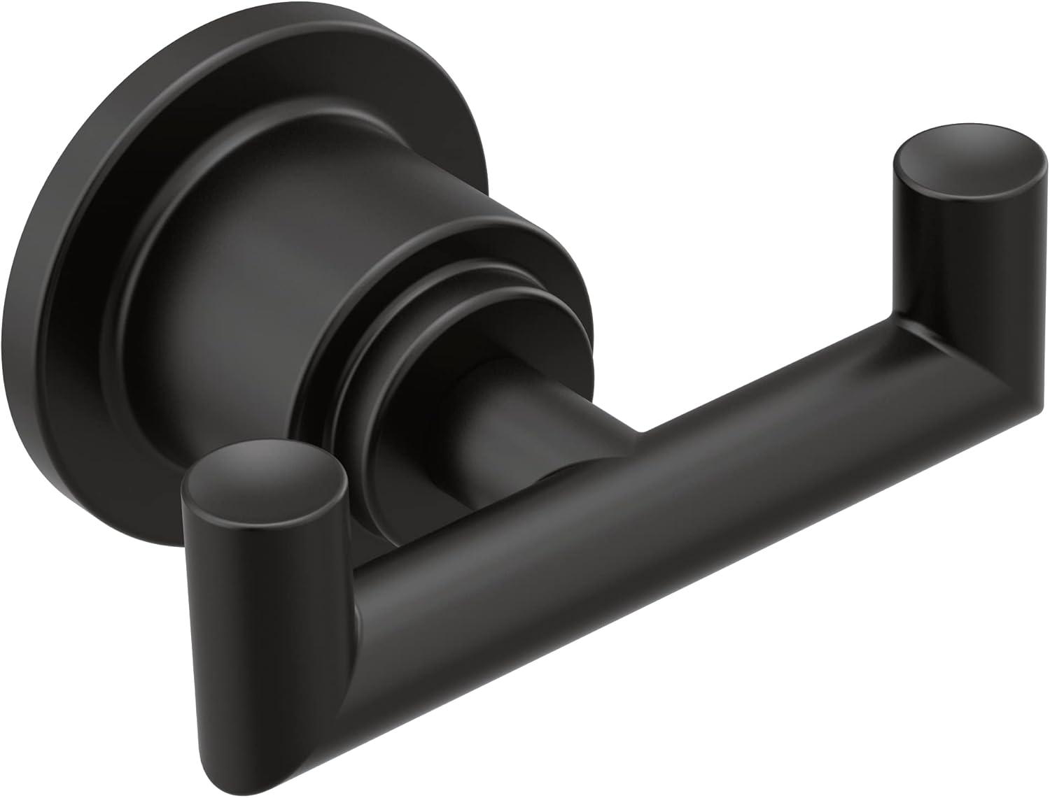 Matte Black Modern Double Wall Mount Robe Hook