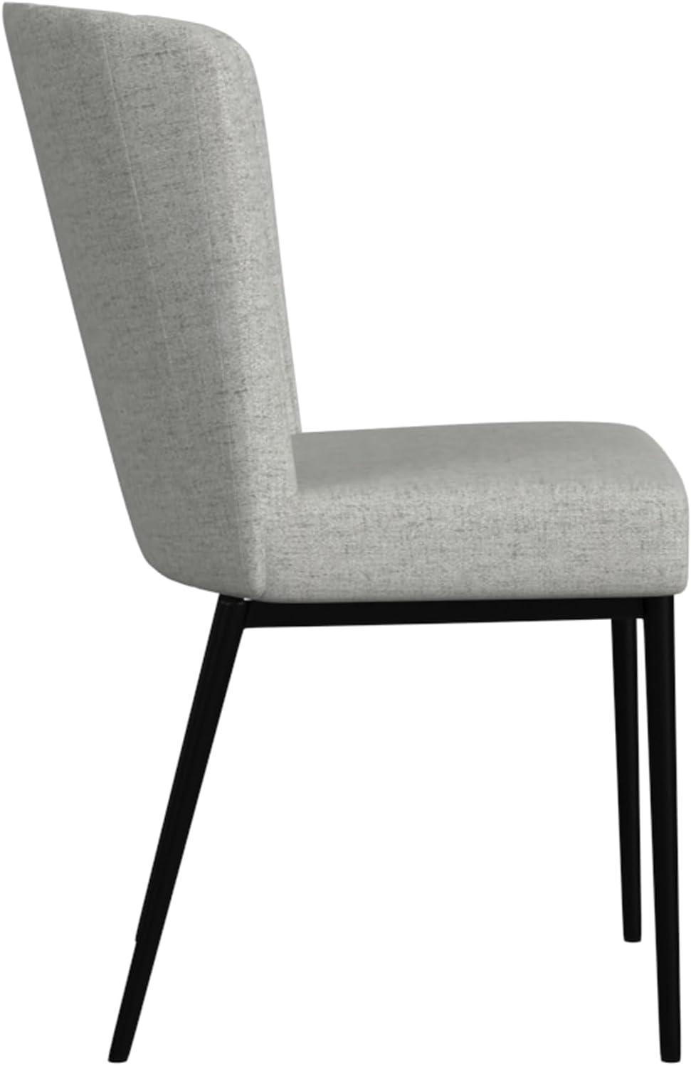 Channel Back Dining Chair with Metal Legs Light Gray - HomePop