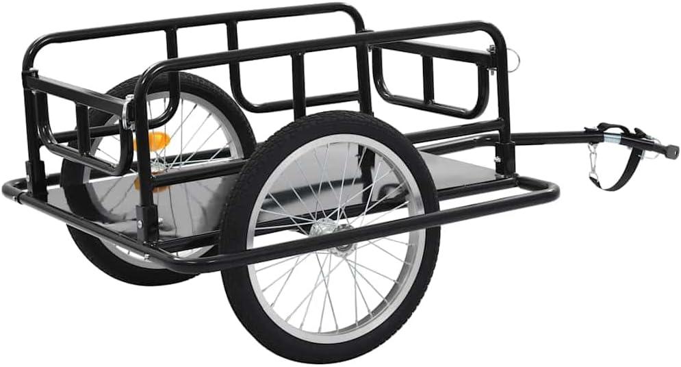 VidaXL Bike Trailer 51.2"x28.7"x19.1" Steel Black