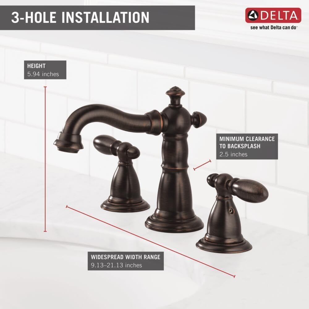 Victorian Widespread Bathroom Faucet with Drain Assembly