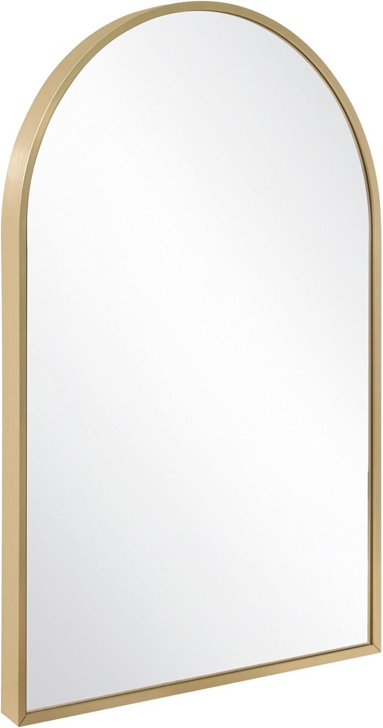 Maeve 30-Inch Gold Arched Wall Mirror with MDF Backing