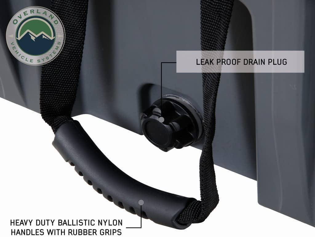 Overland Vehicle Systems 40100011 Dry Box with Drain & Bottle Opener, Dark Grey - 23.75 gal