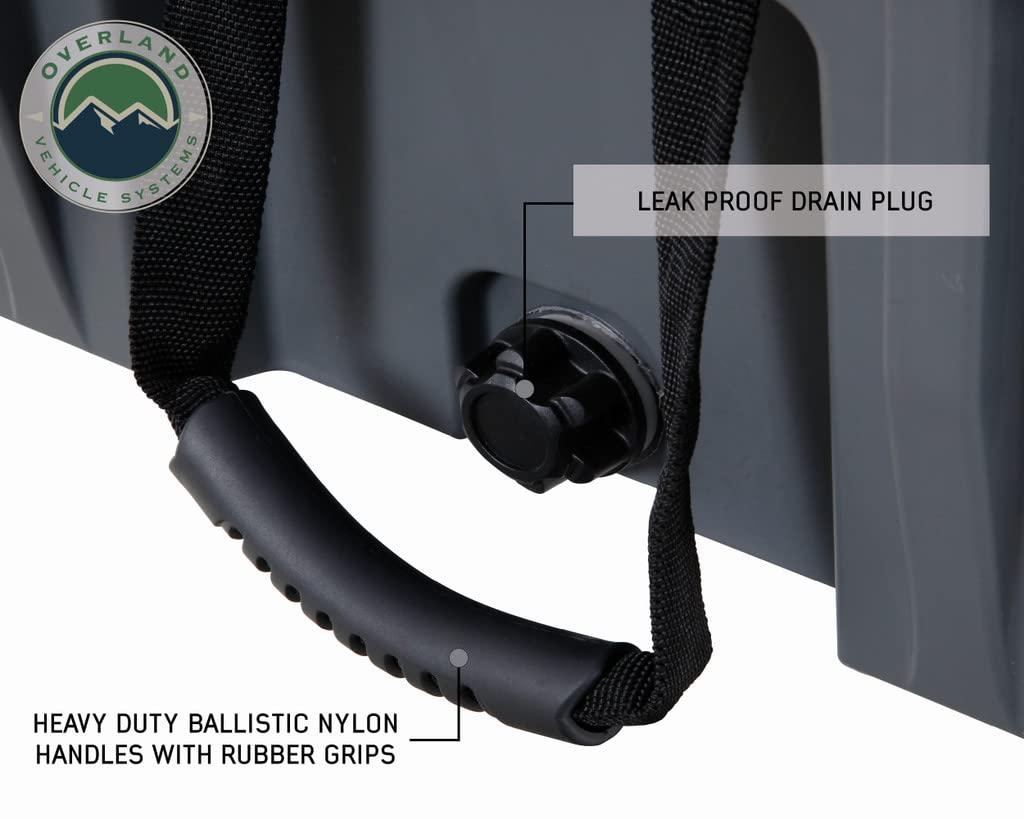 Overland Vehicle Systems 40100011 Dry Box with Drain & Bottle Opener, Dark Grey - 23.75 gal
