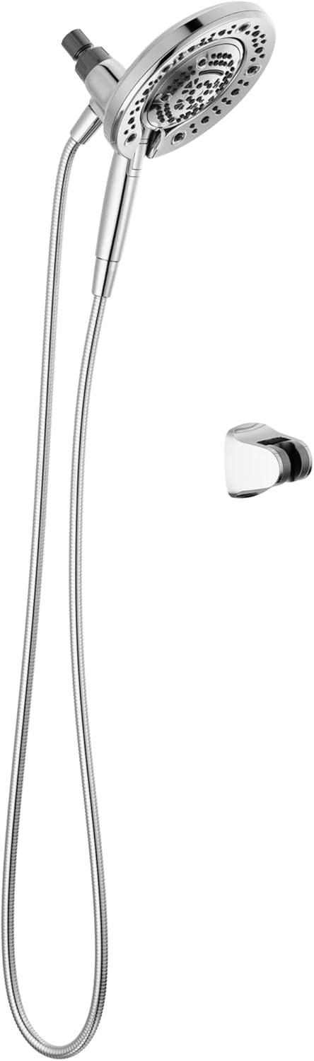 Chrome Dual Shower Head with Handheld Spray and Hose