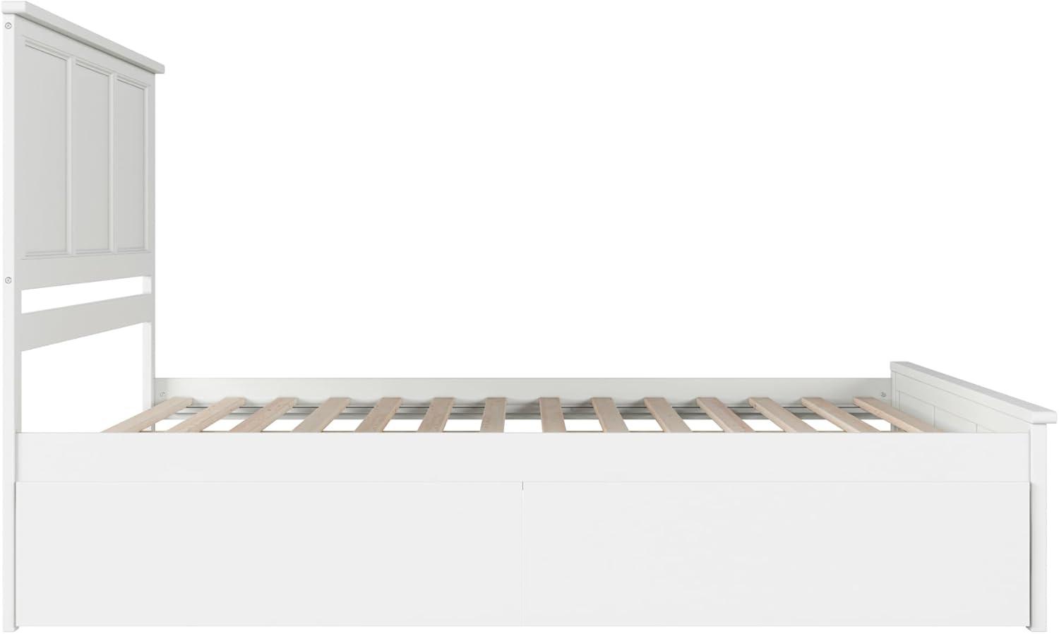 Madison Solid Wood Platform Bed with Matching Footboard & Storage Drawers