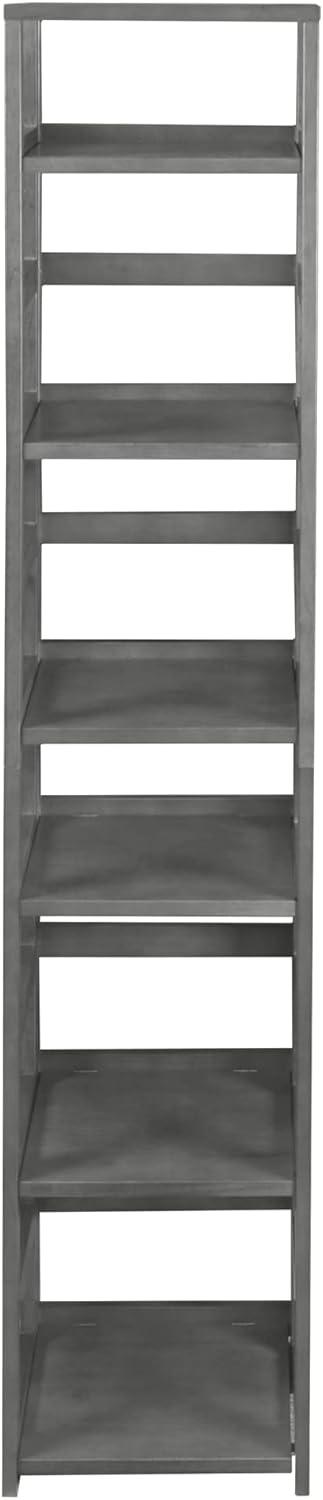 Flip Flop 67" Grey Hand-Rubbed Hardwood Folding Bookcase