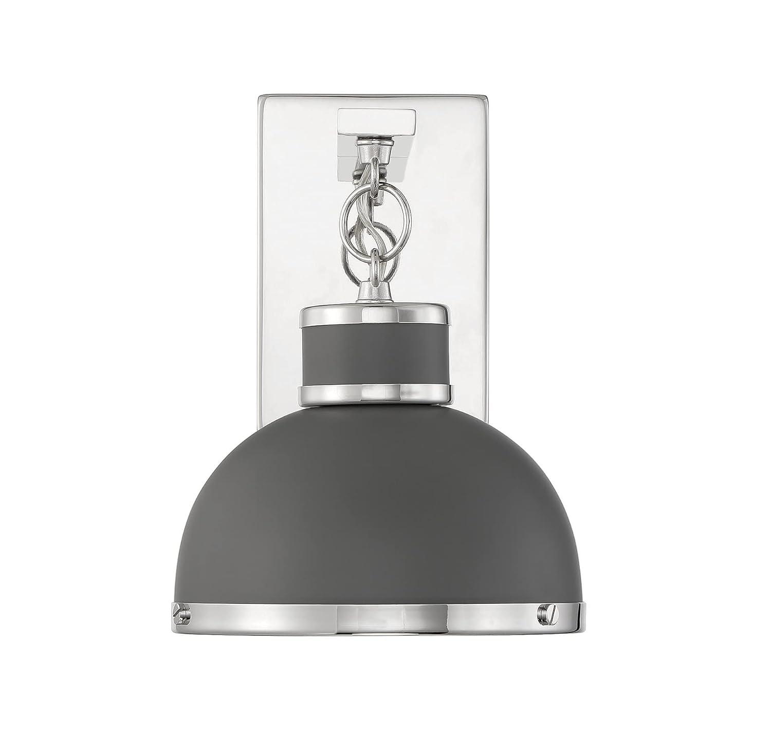 Savoy House Corning 1 - Light Wall Light in  Gray/Polished Nickel